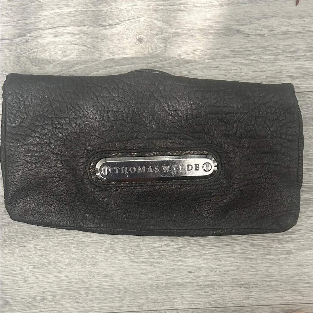 Thomas Wylde Black Textured Leather Clutch